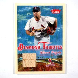 2005 Fleer Tradition Albert Pujols Diamond Tributes Game Used Bat Card Cardinals